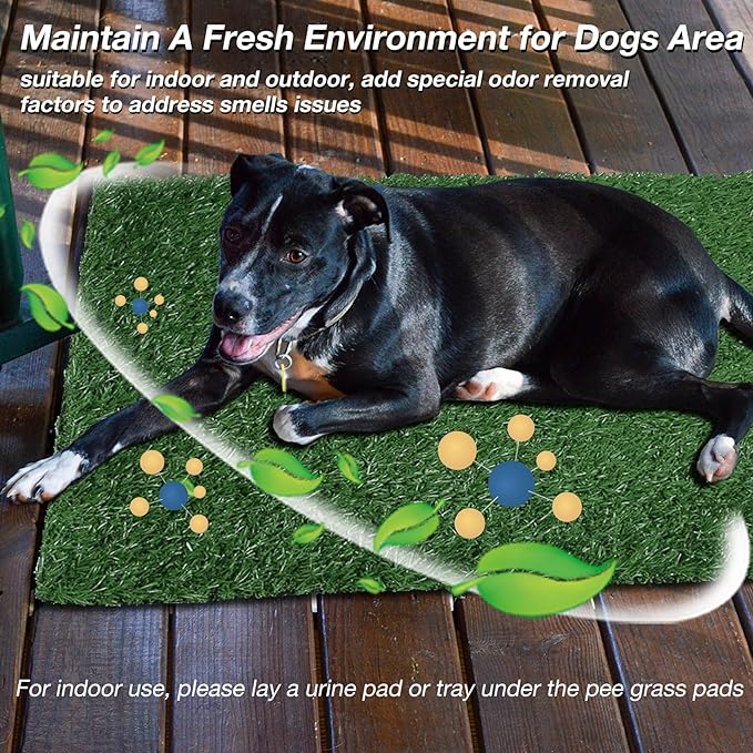 Replacement Dog Grass Pee Pad for Potty Training, Medium Artificial Grass Patch for Potty Tray, Reusable & High Drainage - 24x24 Inches, 1 Pack
