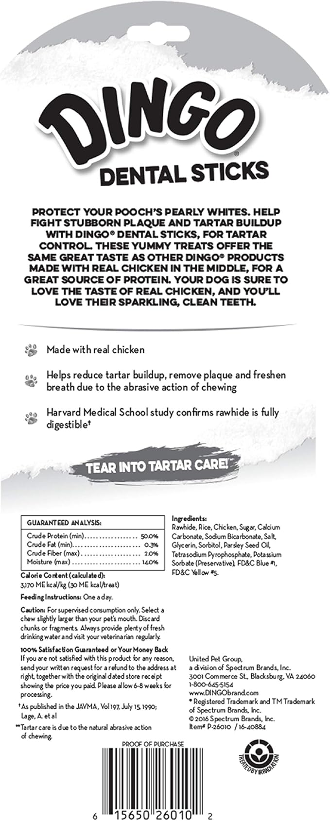Dingo Tartar And Breath Dental Sticks For All Dogs, 10-Count
