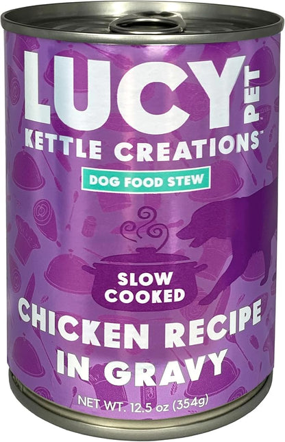 Lucy Pet Products Kettle Creations Chicken Dog Stew Recipe in Gravy 12.5oz, Purple, LPPFFLW301