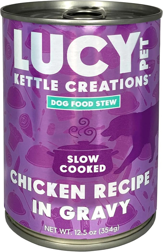 Lucy Pet Products Kettle Creations Chicken Dog Stew Recipe in Gravy 12.5oz, Purple, LPPFFLW301