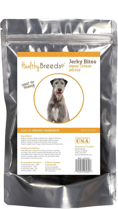 Healthy Breeds Irish Wolfhound Jerky Bites Chicken & Rice Recipe Dog Treats 5 oz