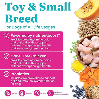Solid Gold Nutrientboost Mighty Mini Small Breed Dog Food - Dry Dog Food Made with Real Chicken for Any Toy Breed - Grain & Gluten Free Recipe for Gut Health & Sensitive Stomach Support - 3.75 LB Bag