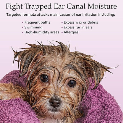 Ear Cleansing Solution for Dogs & Cats - Deodorizing Dog Cleaner with Aloe Vera Vitamins Professional Pet Flush Cleans Acidifies Canal Complete Care 1 gal, White (PRIM1059)