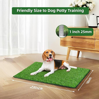 Dog Grass Pee Pad,Artificial Grass for Dogs Potty Training,Reusable Turf Grass Pads for Dogs with Hemmed Edge,Fake Grass Replacement Pads for dog Indoor and Outdoor (18" x 23")