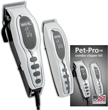 Wahl Pet-Pro Corded Clipper & Battery Trimmer Pet Grooming Combo Kit for Dogs with Light to Thick Coats, The Brand Used by Professionals - Model 9284