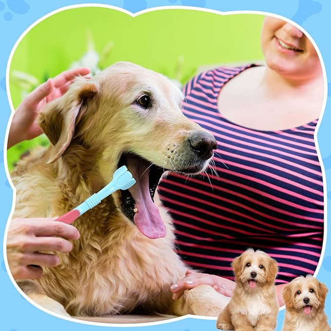 20 Pcs 7 Inch Dog Toothbrush 3 Sided Dog Tooth Brush Cat Toothbrush Pet Teeth Cleaning Brush Dental Care Suitable for Most Pets Puppy Kitten Different Teeth and Mouth Shapes Cleaning