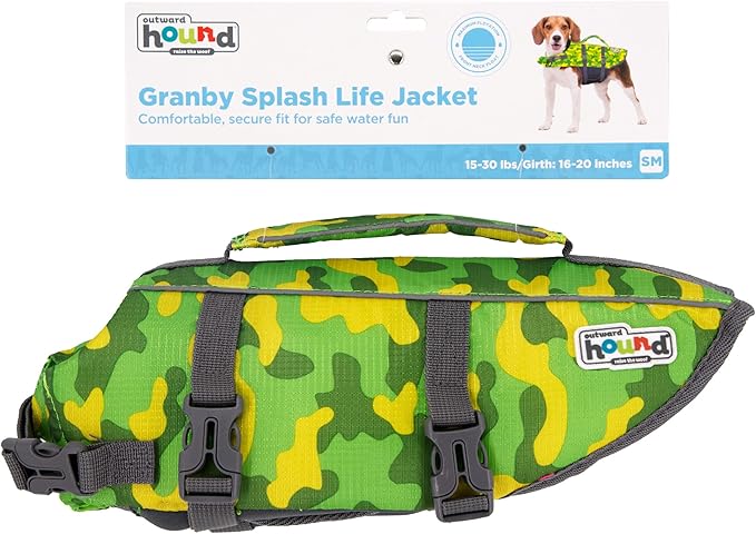 Outward Hound Granby Splash Camo Dog Life Jacket, Small