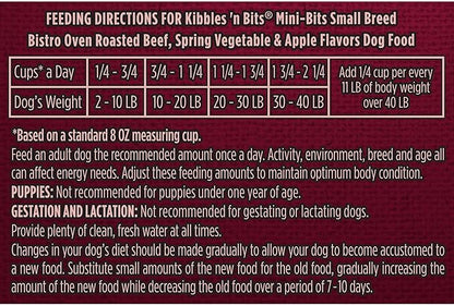 Kibbles 'n Bits Bistro Mini Bits Small Breed Oven Roasted Beef Flavor Dry Dog Food, 16 Pound Bag