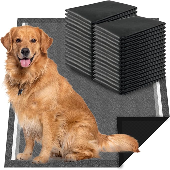 Charcoal Puppy Pads Extra Large 28“x34”, 30 Count Activated Carbon Pee Pads, X-Large Potty Pads for Dogs, Disposable Urine Bed Pads for Doggies, Piddle Training Pads for Indoor, Outdoor Use