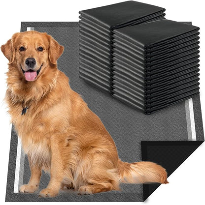 Charcoal Puppy Pads Extra Large 28“x34”, 30 Count Activated Carbon Pee Pads, X-Large Potty Pads for Dogs, Disposable Urine Bed Pads for Doggies, Piddle Training Pads for Indoor, Outdoor Use