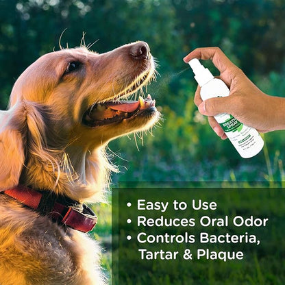 Lillian Ruff Dog Breath Freshener Dental Care Spray - Dog Oral Health Teeth Cleaning Formula Targets Bad Dog Breath, Plaque & Tartar Build-Up, Supports Oral Care, Gum Health & Immune System (Gallon)