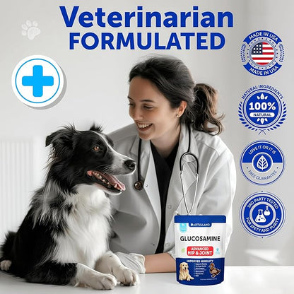 Glucosamine for Dogs - Hip and Joint Supplement for Dogs - Glucosamine Chondroitin For Dogs, Turmeric, MSM - Dog Glucosamine Support - Dog Joint Pain Relief Health - Mobility Treats - 70 Chews