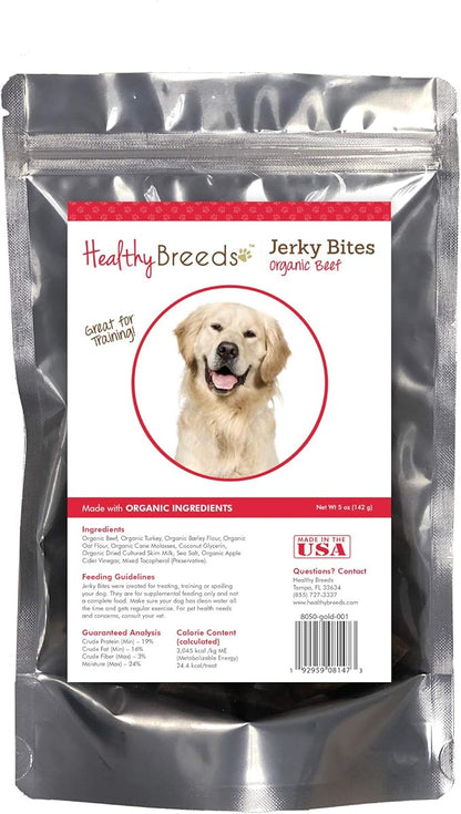 Healthy Breeds Golden Retriever Jerky Bites Beef Recipe Dog Treats 5 oz
