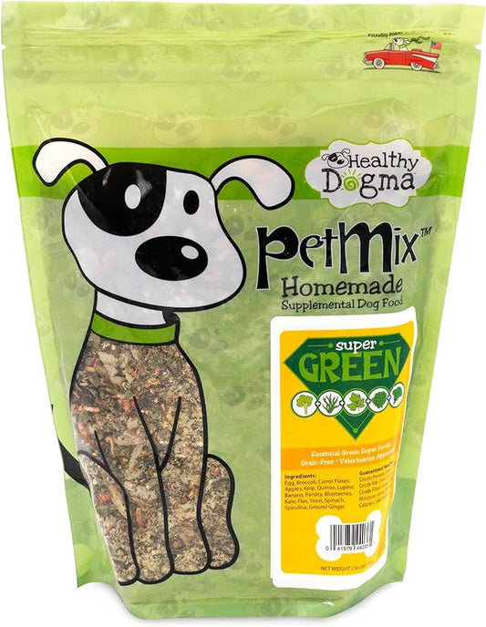 PetMix Vegetarian Dog Food for Allergies - Dehydrated, Grain Free, Raw, Homemade Dog Food (Super Greens, 2 lbs)