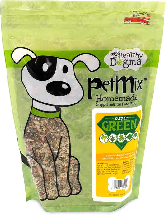 PetMix Vegetarian Dog Food for Allergies - Dehydrated, Grain Free, Raw, Homemade Dog Food (Super Greens, 2 lbs)