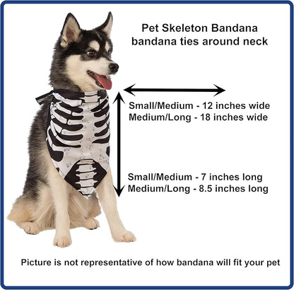 Rubie's Pet Skeleton Bandana Party Supplies, multi-colored, Small-Medium