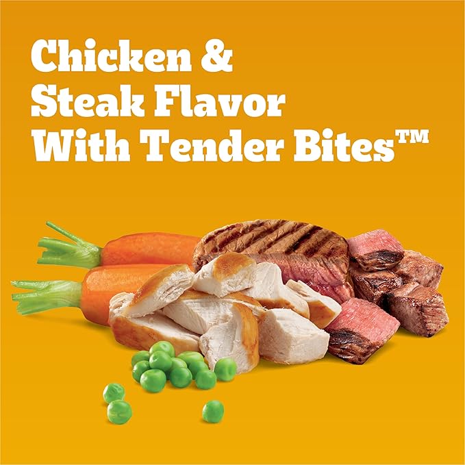 Pedigree with Tender Bites Complete Nutrition Adult Dry Dog Food, Chicken & Steak Flavor, 14 lb. Bag