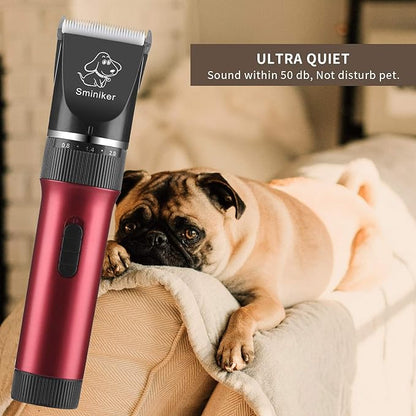 Low Noise Horses Clippers Rechargeable Cordless Pet Clippers Grooming Kit with Storage Bag 5 Speed Professional Animal Clippers Pet Grooming Kit