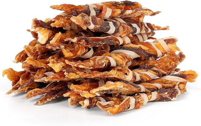MON2SUN Dog Treats, Triple Flavor Jerky Twist Sticks, 4.5-5 Inch Chicken Duck and Codfish Sticks Dog Chews for Small Dogs, Healthy Dog Snacks, 10.58 oz (30 Count-Pack of 1)