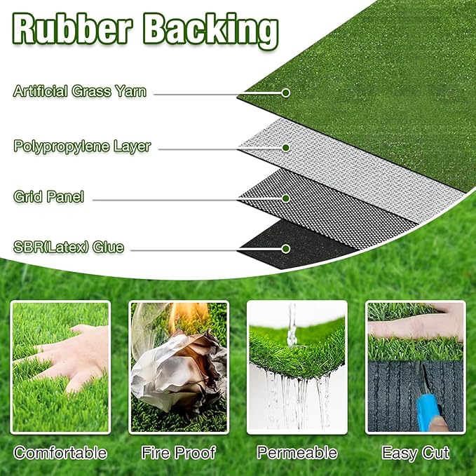 X-Large Dog Potty Grass Pad, 3FTx5FT Puppy Turf Pee Mat, Indoor Outdoor Pets Fake Grass Rug for Balcony Patio Yard
