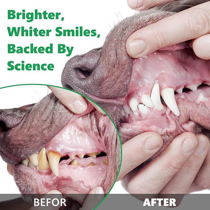 4.23 OZ Dog Teeth Cleaning Powder, Pet Dental Powder for Teeth Cleansing, Bad Breath Freshening, Plaque & Tartar Removal, Dental Care, 120 G