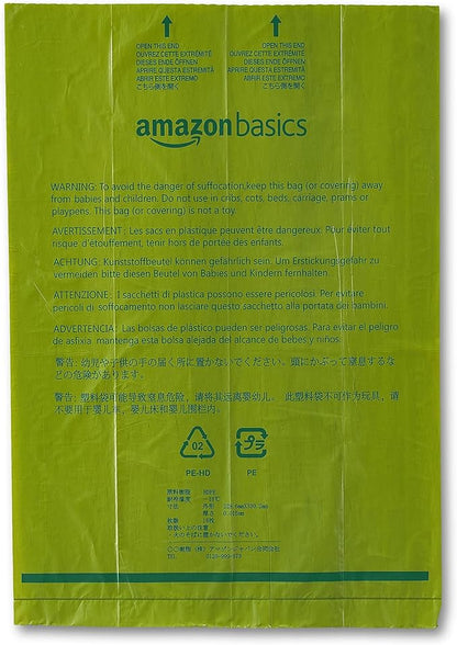 Amazon Basics Dog Poop Bags with Dispenser and Leash Clip, Cucumber Scented, 13 x 9 Inches - 540 Count (15 Bags per Roll, 36 Rolls)