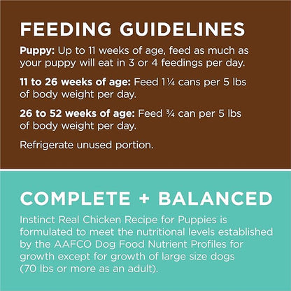 Instinct Original Puppy Grain Free Real Chicken Recipe Natural Wet Canned Dog Food by Nature's Variety, 13.2 Ounce (Pack of 6)