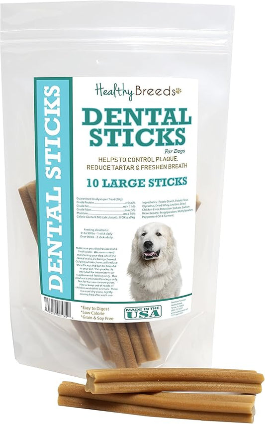 Healthy Breeds Great Pyrenees Dental Sticks Large 10 Count