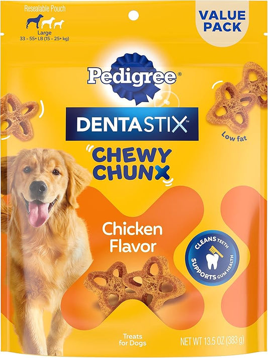 PEDIGREE DentaStix Chewy Chunx Dental Treats, Large Dog – 13.5 oz