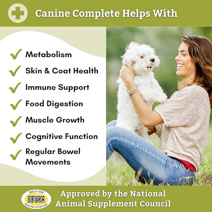 Wholistic Pet Organics Canine Complete: Multivitamin for Dogs Organic Homemade Dog Food Supplement Dog Multivitamin Powder with Probiotics Healthy Immune System Digestive Support for All Ages