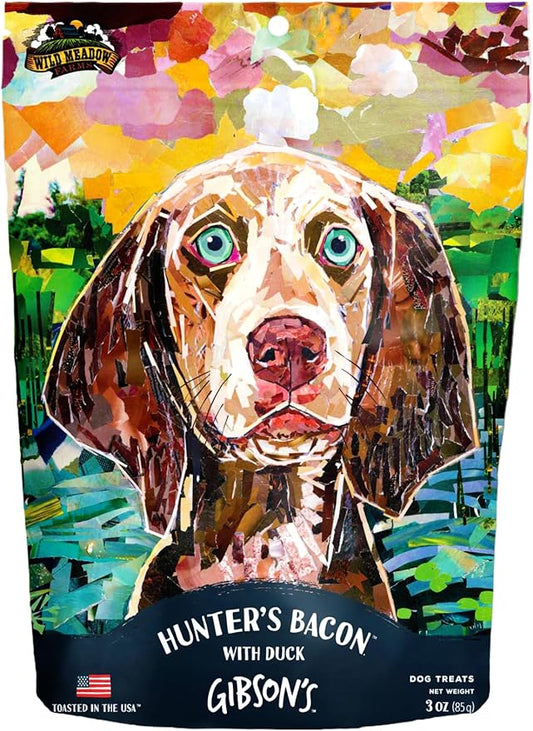 Wild Meadow Farms - Gibson's Hunter’s Bacon with Duck, Soft Jerky Dog Treats, Crafted with Real Meat, Aromatic, and Grain-Free for Training and Rewarding Dogs of All Breeds & Ages - 3 Ounce Pouch