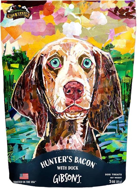 Wild Meadow Farms - Gibson's Hunter’s Bacon with Duck, Soft Jerky Dog Treats, Crafted with Real Meat, Aromatic, and Grain-Free for Training and Rewarding Dogs of All Breeds & Ages - 3 Ounce Pouch