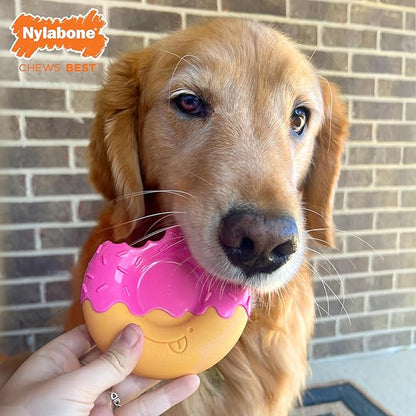Nylabone Power Chew Donut Dog Chew Toy - Fun & Cute Dog Toys for Aggressive Chewers, Durable Dog Toys, Bacon Glazed Flavor, Large/Giant (1 Count)