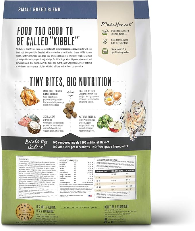 The Honest Kitchen Whole Food Clusters Small Breed Grain Free Chicken Dry Dog Food, 10 lb Bag
