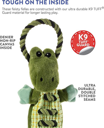 Outward Hound Ropes-A-Go-Go Gator Interactive Plush Squeaky Dog Tug Toy