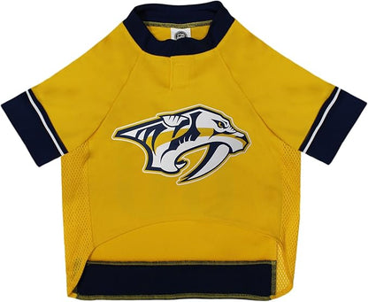 Pets First NHL Nashville Predators Jersey for Dogs & Cats, Large. - Let Your Pet Be A Real NHL Fan!