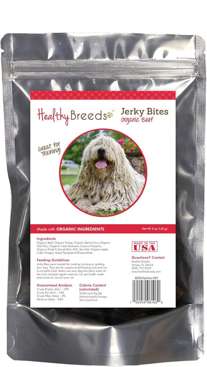 Healthy Breeds Komondorok Jerky Bites Beef Recipe Dog Treats 5 oz