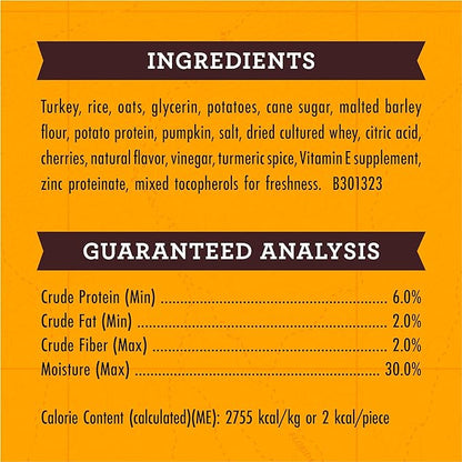 Zukes Mini Naturals Pumpkins Dog Training Treats Turkey and Pumpkin Recipe, Soft Dog Treats
