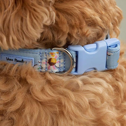 Vera Bradley Women's Recycled Lighten Up Water-repellent Adjustable Pet Collar, Tennis Ball Dots, Large