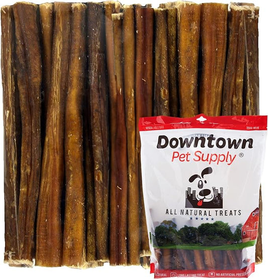Downtown Pet Supply Thin Junior Bully Sticks (12" - 3 LBs) - Bully Sticks for Small Dogs and Puppies- Single Ingredient Long Lasting Dog Dental Treats - Alternative to Chew Bones