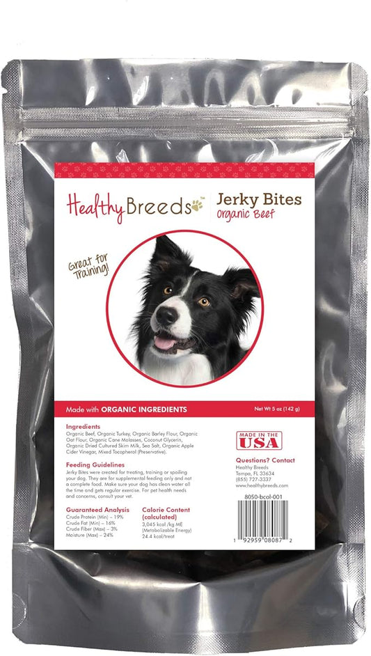 Healthy Breeds Border Collie Jerky Bites Beef Recipe Dog Treats 5 oz