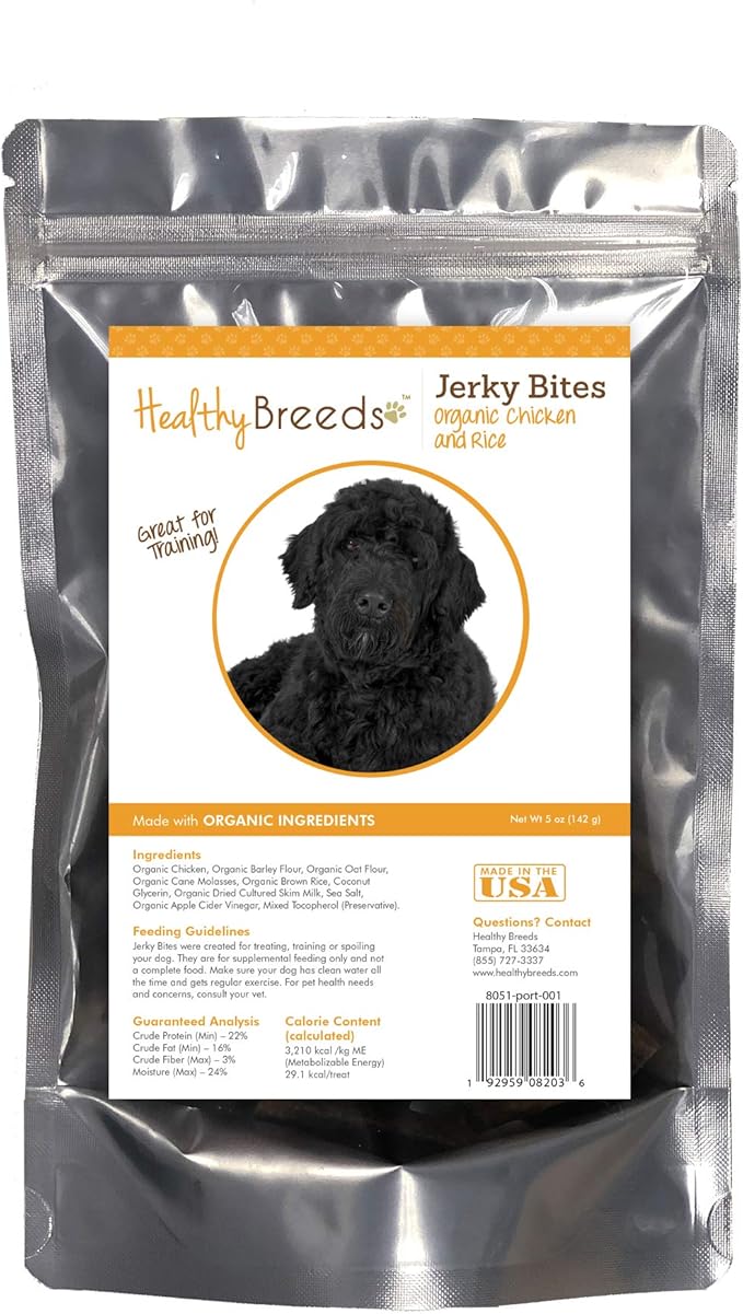 Healthy Breeds Portuguese Water Dog Jerky Bites Chicken & Rice Recipe Dog Treats 5 oz