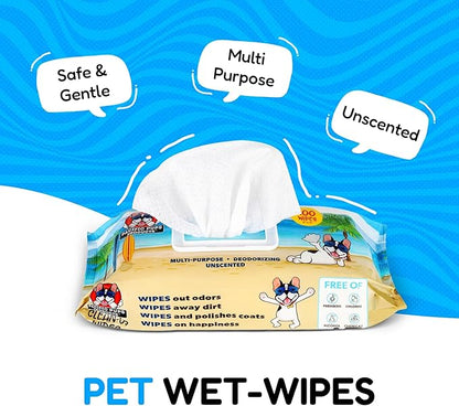 Pacific Pups Dog Wrinkle Wipes French Bulldog and Cats, French Bulldog Wrinkle Wipes for Dogs, Dog Face Wipes French Bulldog Face Wipes, Frenchie Wrinkle Wipes, Dog Body Wipes, Dog Wipes