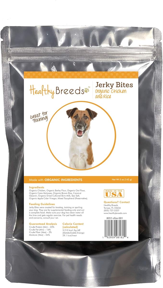 Healthy Breeds Smooth Fox Terrier Jerky Bites Chicken & Rice Recipe Dog Treats 5 oz