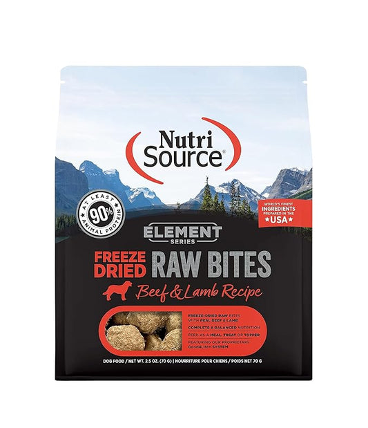 NutriSource Element Series Beef and Lamb Freeze Dried Raw Bites, 2.5 Ounce (Pack of 1)