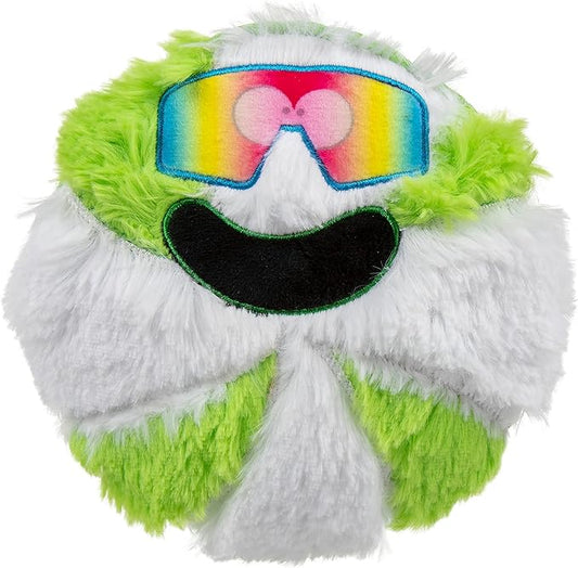 goDog Holiday Collection Mixed Materials TPE-Plush Cool Mint Squeaky Dog Toy, Chew Guard Technology - Green/White, One Size