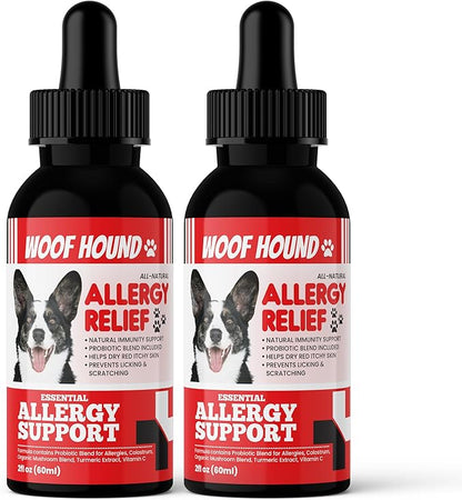 Dog Allergy Relief Formula Twin Pack (x2), Anti-Itch Skin & Coat Supplement, Dog Itching Skin Relief, Anti Itch for Dogs, Itchy Skin Relief for Dog, Dog Allergy Support, (4floz)