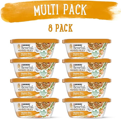 Purina Beneful Gravy Wet Dog Food, Prepared Meals Chicken Stew - (8) 10 oz. Tubs