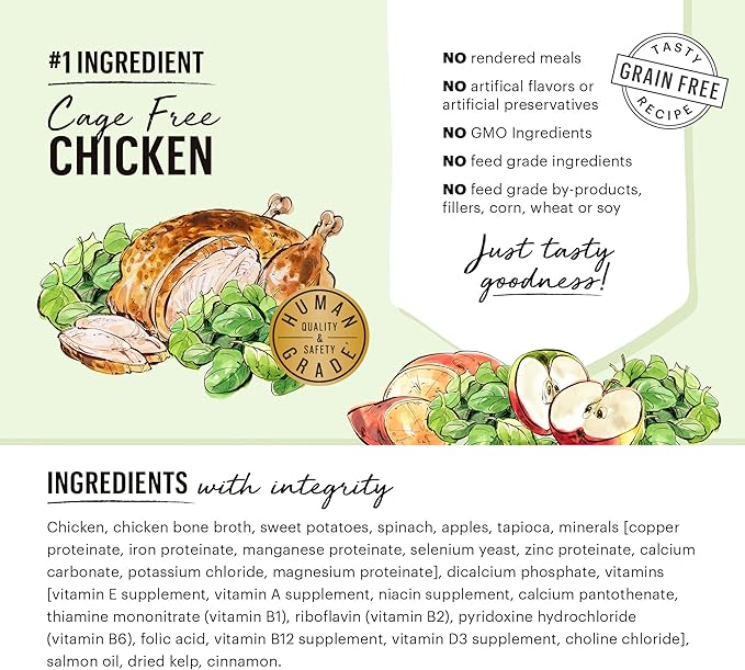 The Honest Kitchen One Pot Stews: Slow Cooked Chicken Stew with Sweet Potato, Spinach & Apples Wet Dog Food, 10.5 oz x6