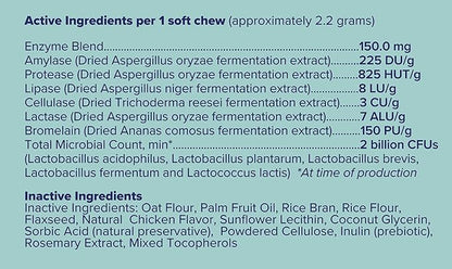 Great Poop Probiotics for Dogs - Fiber for Dogs Supplement with Dog Probiotics and Digestive Enzymes for a Healthy Gut, Firm Stool & Diarrhea Relief - Chicken Flavored Pet Soft Chews with Prebiotics